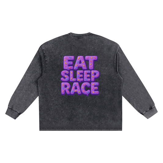 EAT SLEEP RACE LONGSLEEVE PURP DONUT.