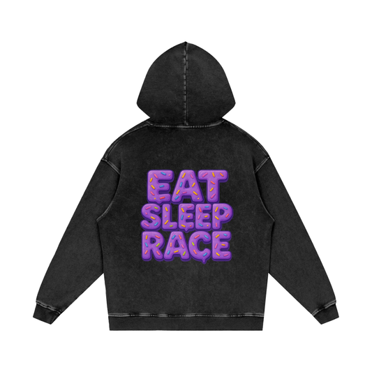 HEAVY WEIGHT ESR PURP DONUT HOODIE.