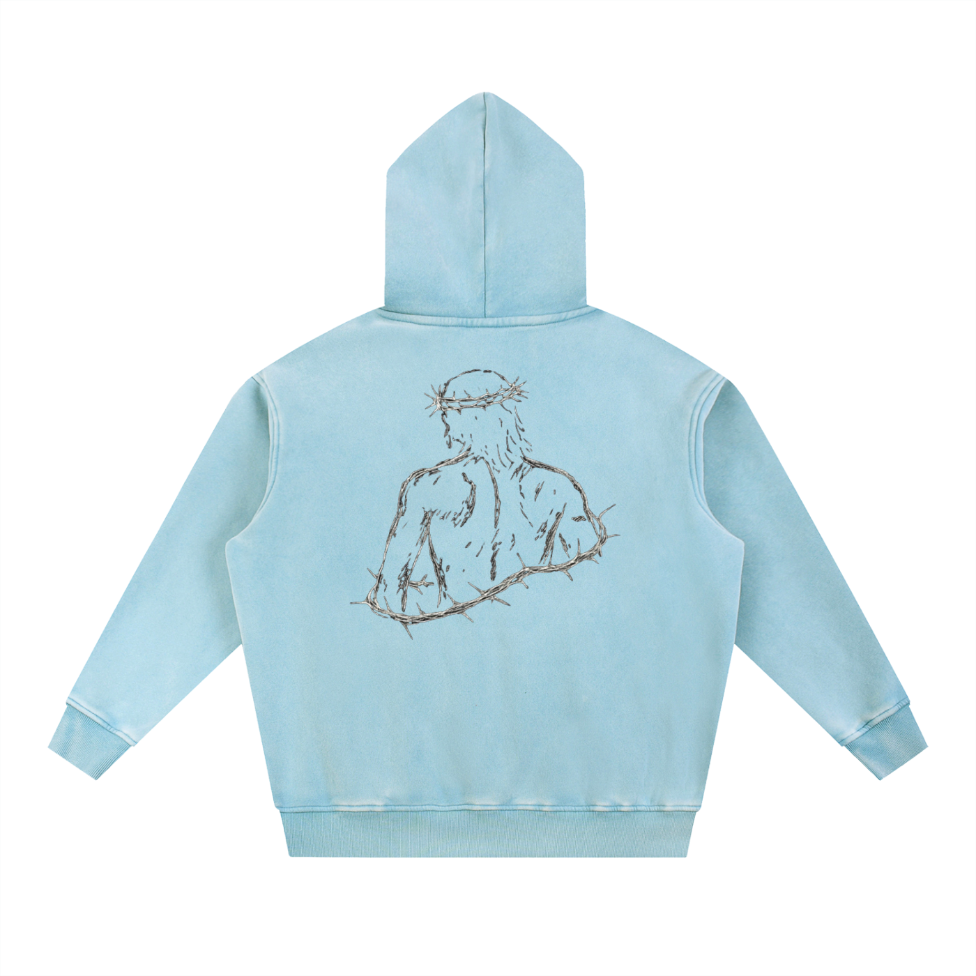 Snow Wash Fleece Oversize Hoodie
