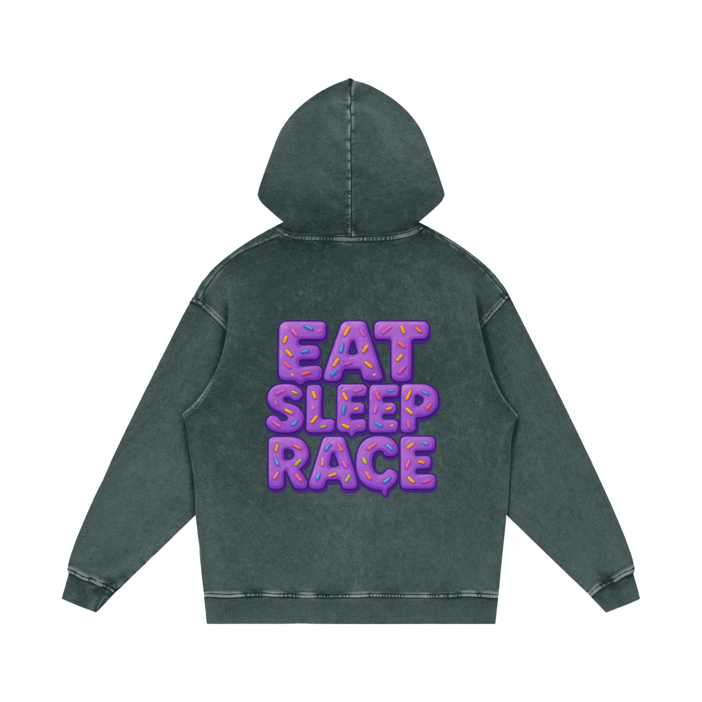 HEAVY WEIGHT ESR PURP DONUT HOODIE.