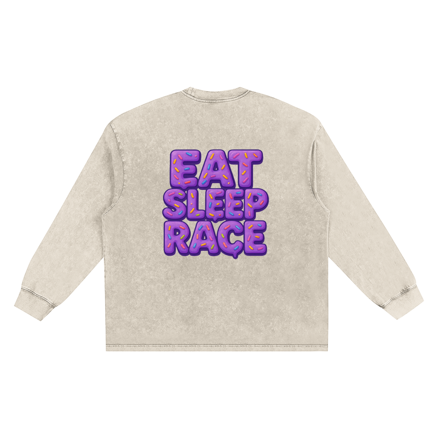 EAT SLEEP RACE LONGSLEEVE PURP DONUT.
