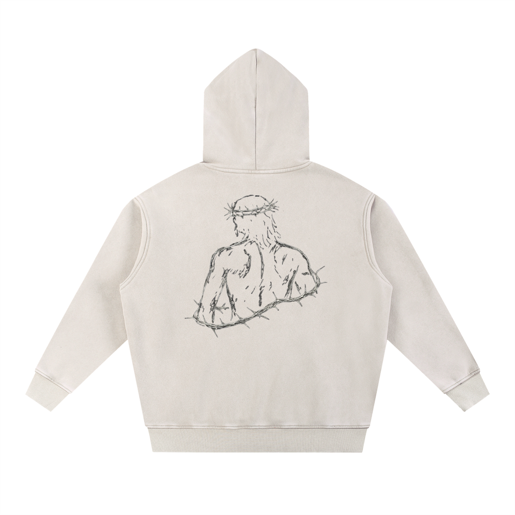 Snow Wash Fleece Oversize Hoodie