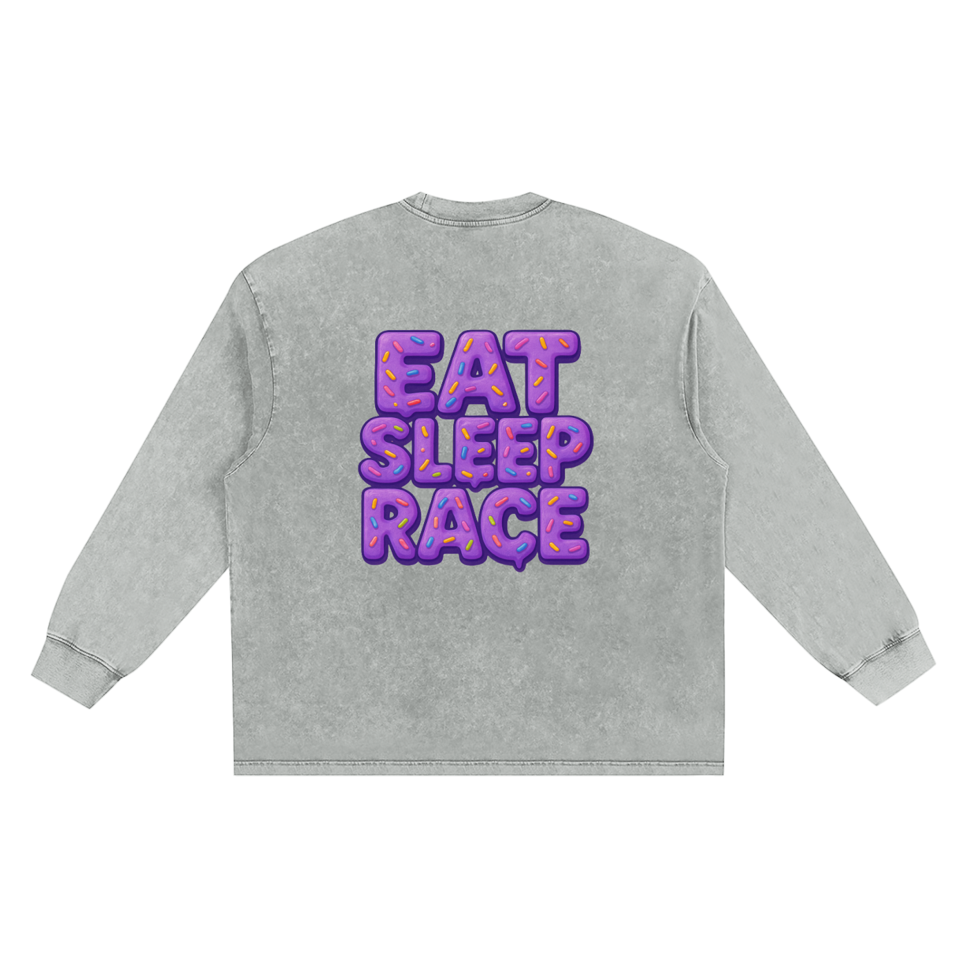 EAT SLEEP RACE LONGSLEEVE PURP DONUT.