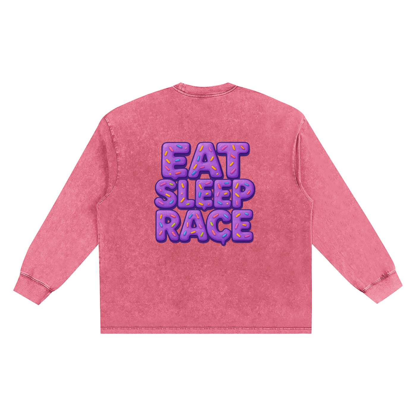 EAT SLEEP RACE LONGSLEEVE PURP DONUT.