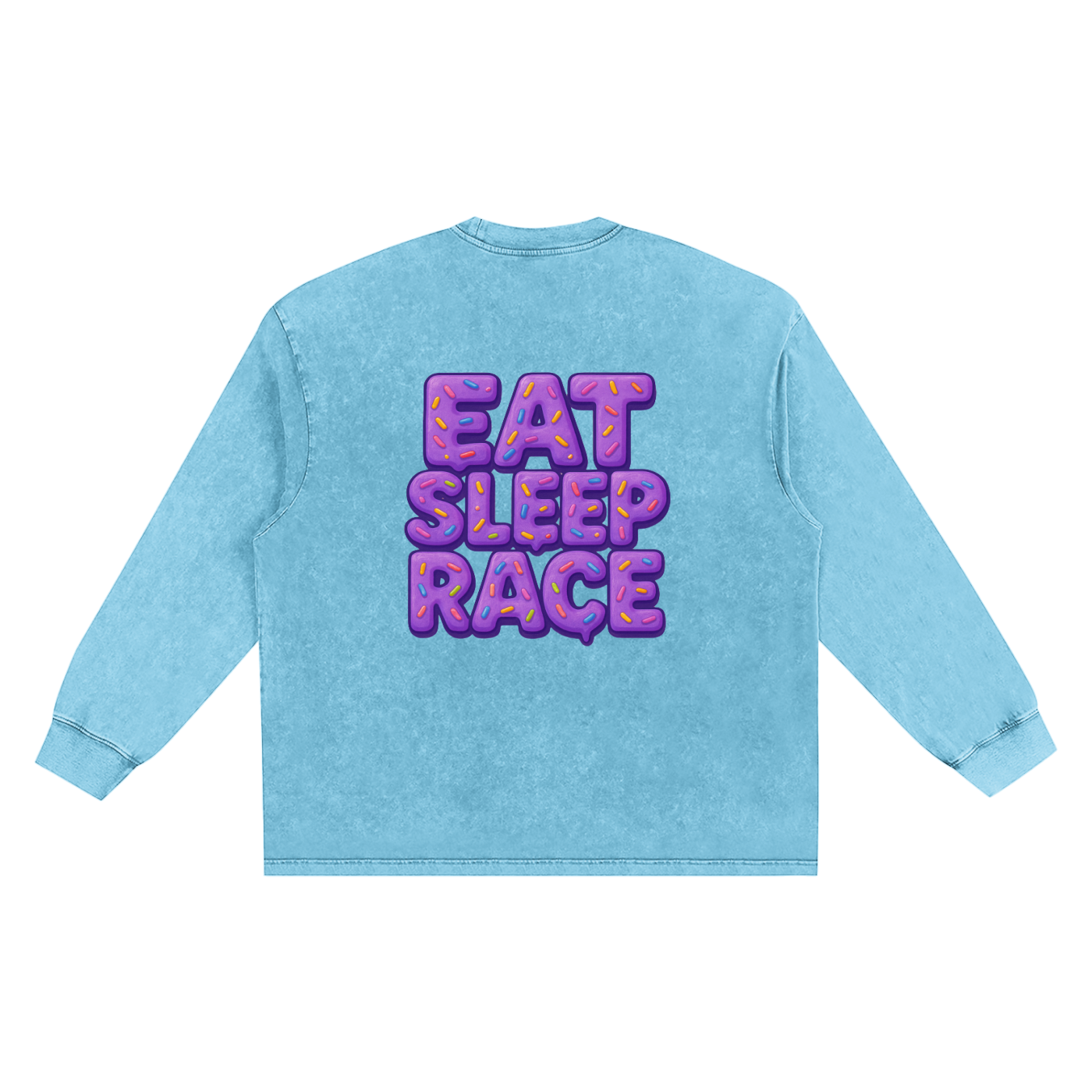EAT SLEEP RACE LONGSLEEVE PURP DONUT.