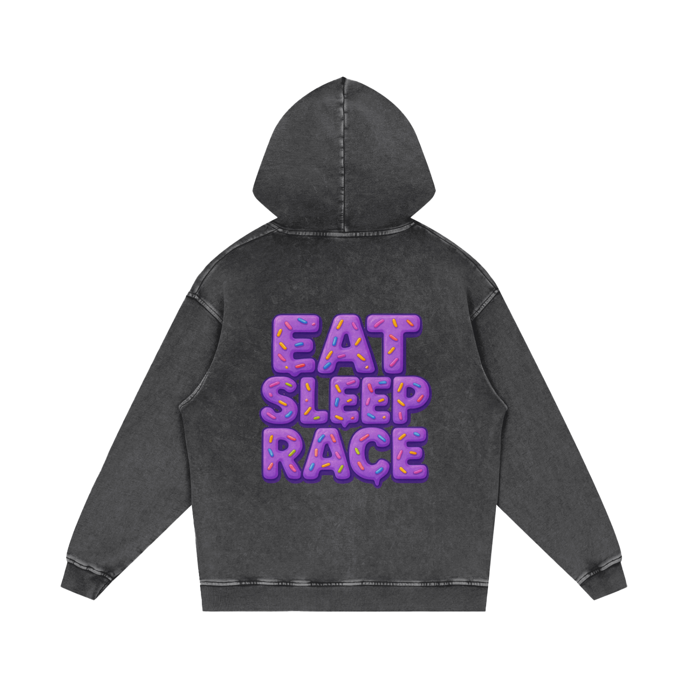 HEAVY WEIGHT ESR PURP DONUT HOODIE.