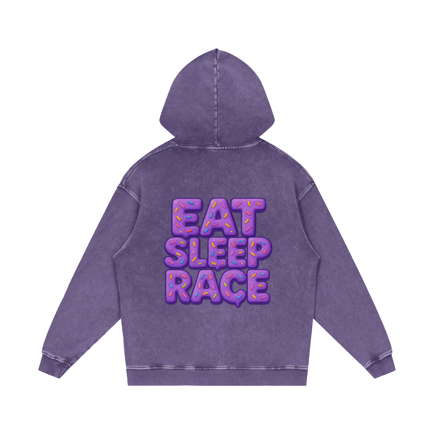 HEAVY WEIGHT ESR PURP DONUT HOODIE.